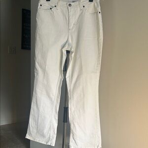 Denim&Co Women's White Boot Cut Jeans